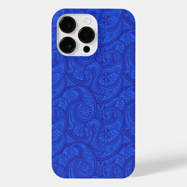 Blue Paisley iPhone 14 Pro Max Hülle (Rückseite)