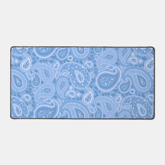Blue Paisley Leopard Desk Mat Schreibtischunterlage