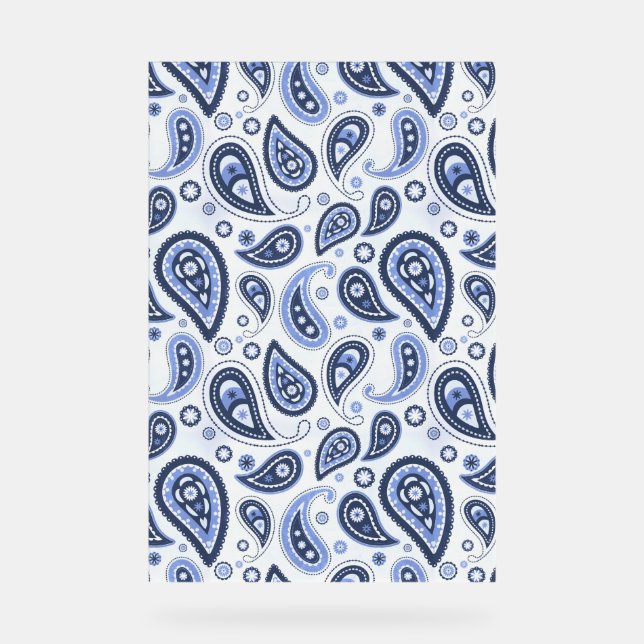 Blue Paisley Pattern Acrylschild (Vorderseite)