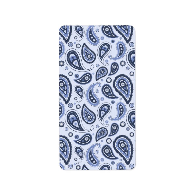 Blue Paisley Pattern Adressaufkleber (Vorne)