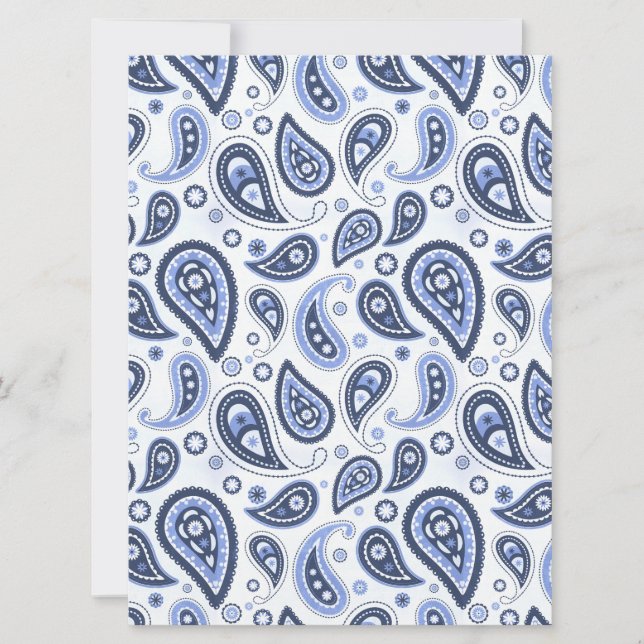 Blue Paisley Pattern Ankündigung (Vorderseite)