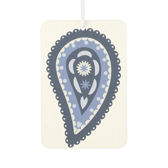 Blue Paisley Pattern Autolufterfrischer (Vorderseite)