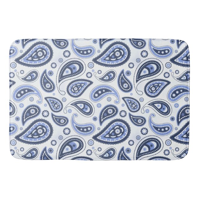Blue Paisley Pattern Badematte (Vorderseite)