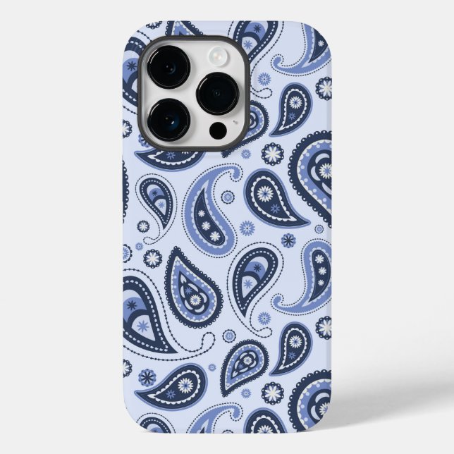 Blue Paisley Pattern Case-Mate iPhone 14 Pro Hülle (Rückseite)
