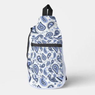 Blue Paisley Pattern Crossbody Bag