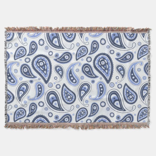 Blue Paisley Pattern Decke (Vorderseite)
