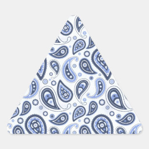 Blue Paisley Pattern Dreieckiger Aufkleber