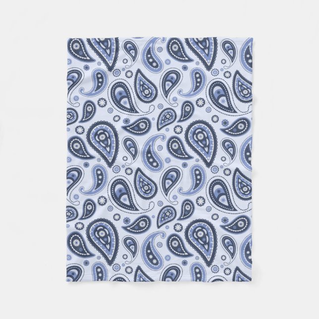 Blue Paisley Pattern Fleecedecke (Vorderseite)