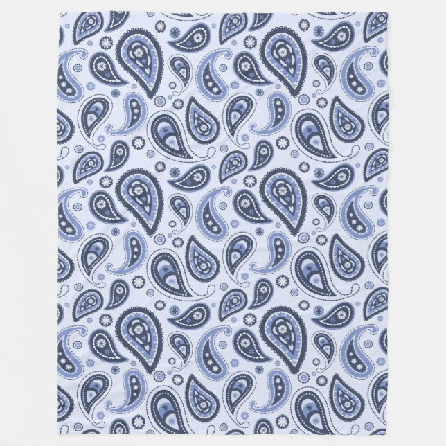 Blue Paisley Pattern Fleecedecke (Vorderseite)
