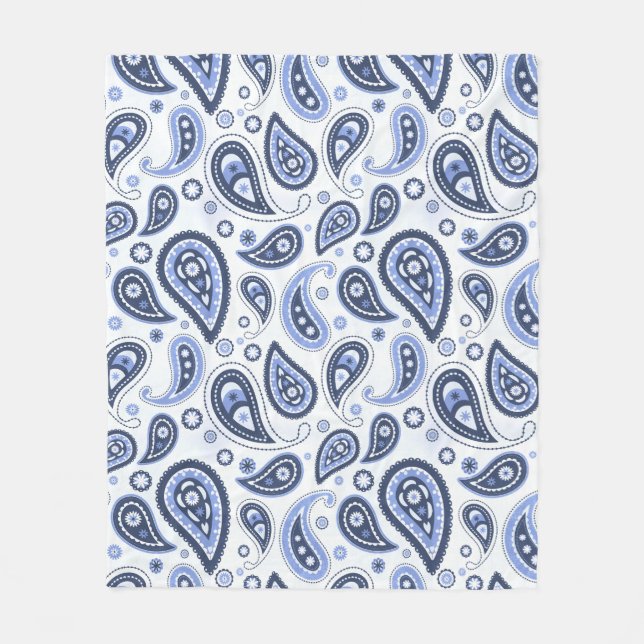 Blue Paisley Pattern Fleecedecke (Vorderseite)