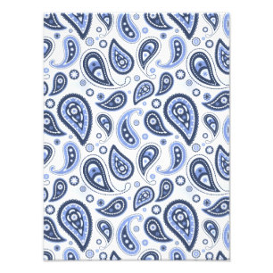 Blue Paisley Pattern Fotodruck