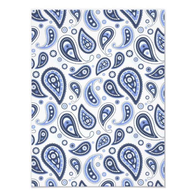 Blue Paisley Pattern Fotodruck (Vorne)