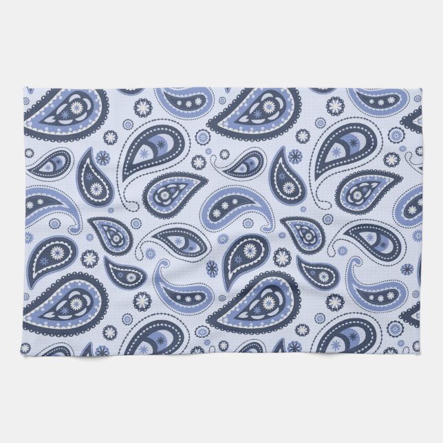 Blue Paisley Pattern Geschirrtuch (Horizontal)