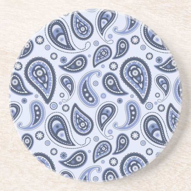 Blue Paisley Pattern Getränkeuntersetzer (Vorne)