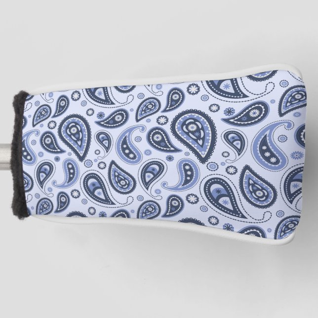 Blue Paisley Pattern Golf Headcover (Vorderseite)