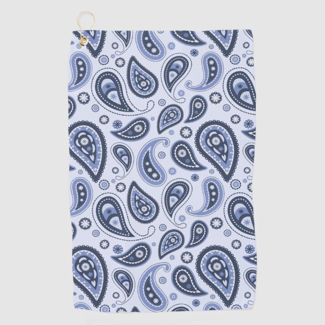 Blue Paisley Pattern Golfhandtuch (Vorderseite)