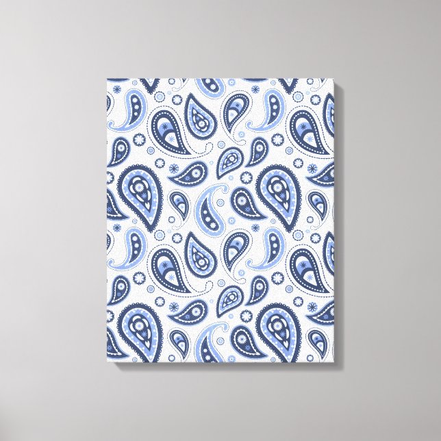 Blue Paisley Pattern Leinwanddruck (Vorderseite)