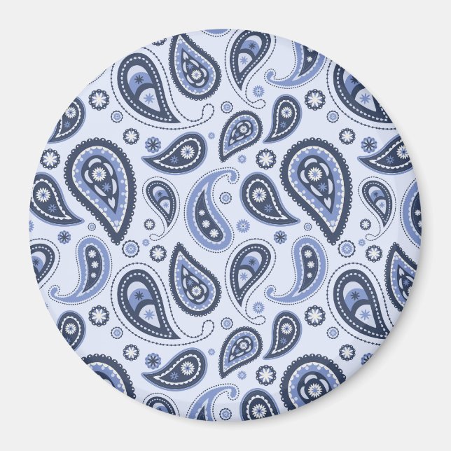 Blue Paisley Pattern Magnet (Vorne)
