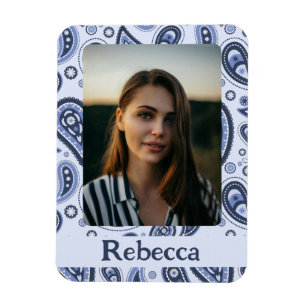 Blue Paisley Pattern Magnet