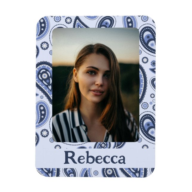 Blue Paisley Pattern Magnet (Vertikal)