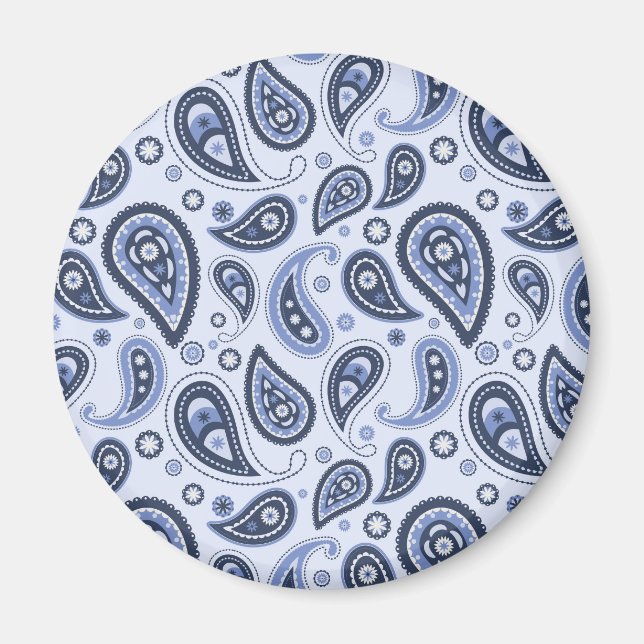 Blue Paisley Pattern Magnet (Vorne)