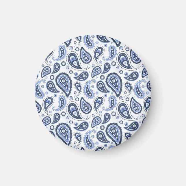 Blue Paisley Pattern Magnet (Vorne)