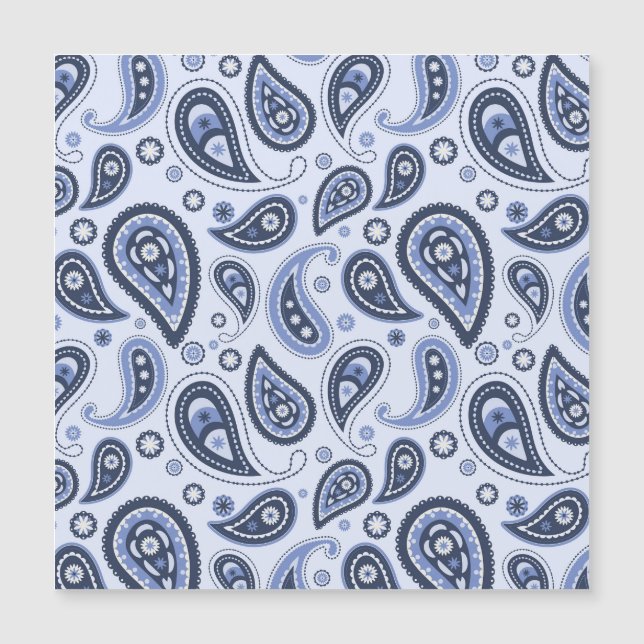 Blue Paisley Pattern Magneteinladung (Vorderseite)