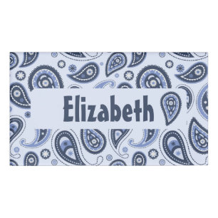 Blue Paisley Pattern Namenschild
