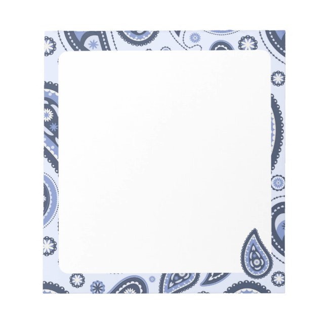 Blue Paisley Pattern Notizblock (Vorderseite)