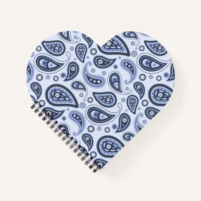 Blue Paisley Pattern Notizbuch (Vorderseite)