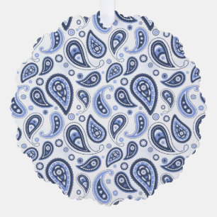Blue Paisley Pattern Ornament Karte