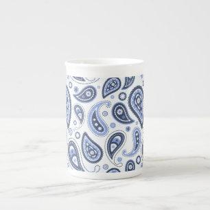 Blue Paisley Pattern Prozellantasse