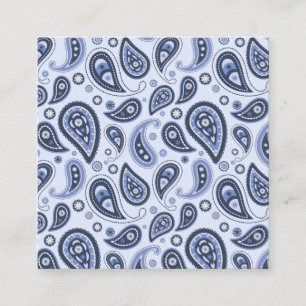 Blue Paisley Pattern Quadratische Visitenkarte