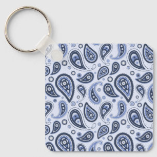 Blue Paisley Pattern Schlüsselanhänger