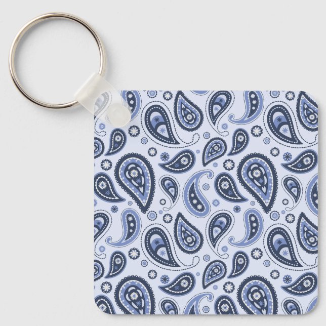 Blue Paisley Pattern Schlüsselanhänger (Vorderseite)