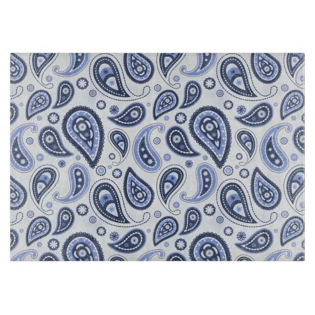 Blue Paisley Pattern Schneidebrett (Vorderseite)