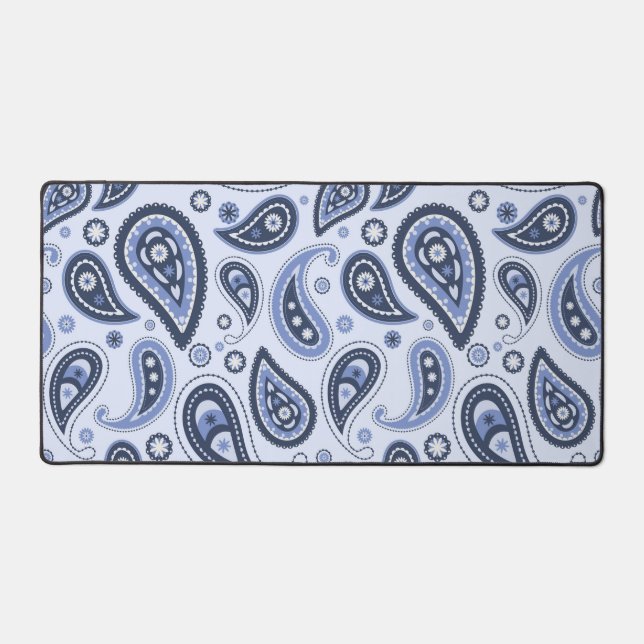 Blue Paisley Pattern Schreibtischunterlage (Vorderseite)