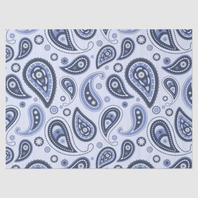 Blue Paisley Pattern Seidenpapier (Vorderseite)
