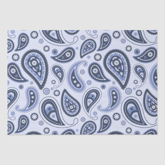Blue Paisley Pattern Seidenpapier (Vorderseite)