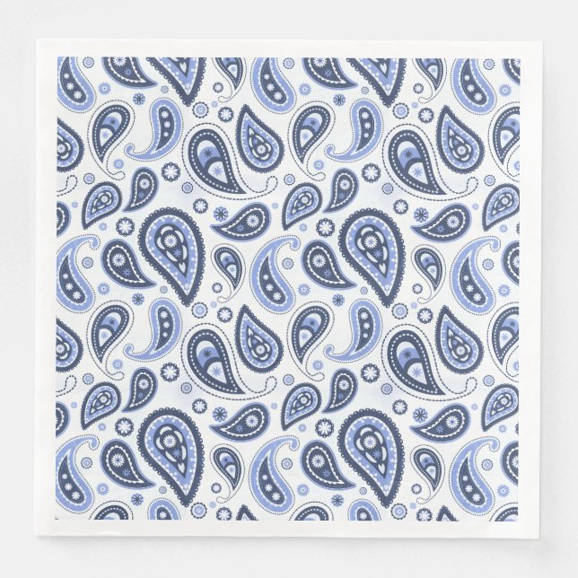 Blue Paisley Pattern Serviette (Vorderseite)