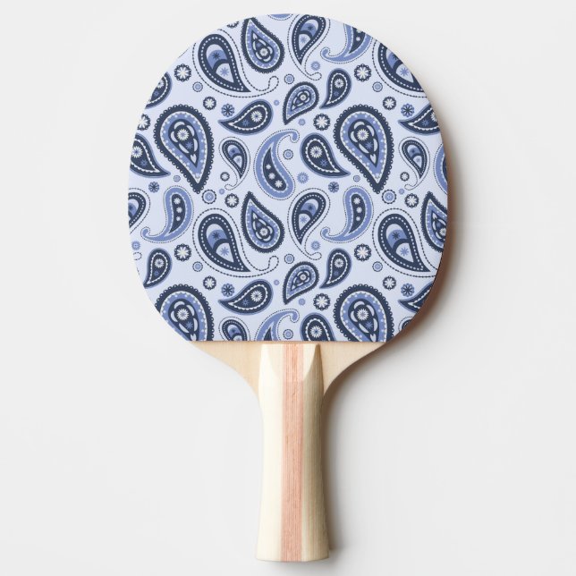 Blue Paisley Pattern Tischtennis Schläger (Vorderseite)