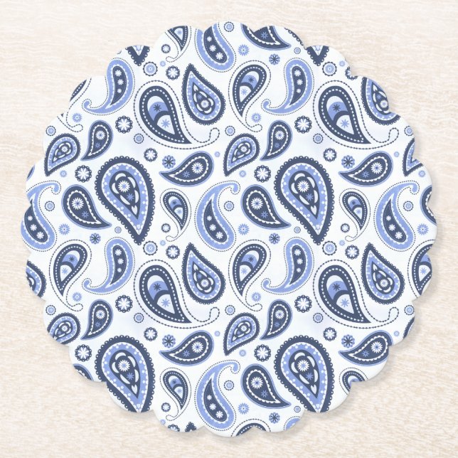 Blue Paisley Pattern Untersetzer (Vorderseite)