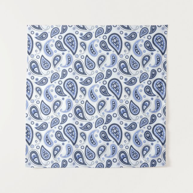 Blue Paisley Pattern Wandteppich (Vorderseite)