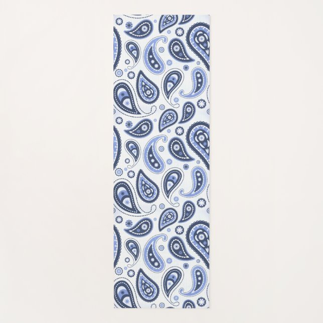 Blue Paisley Pattern Yogamatte (Vorderseite)