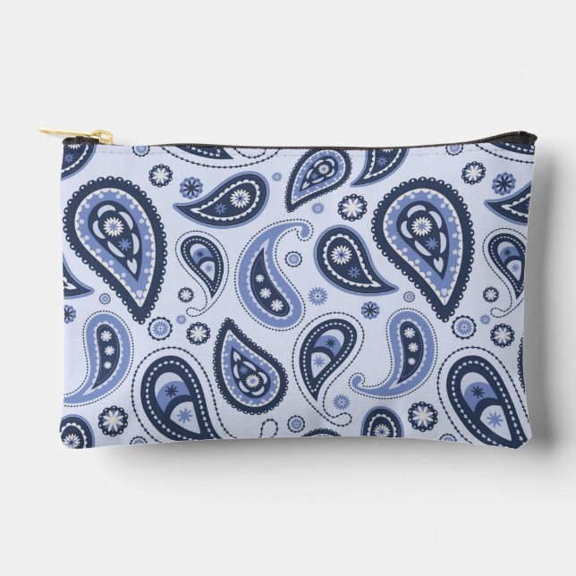 Blue Paisley Pattern Zubehörtasche (Vorderseite)