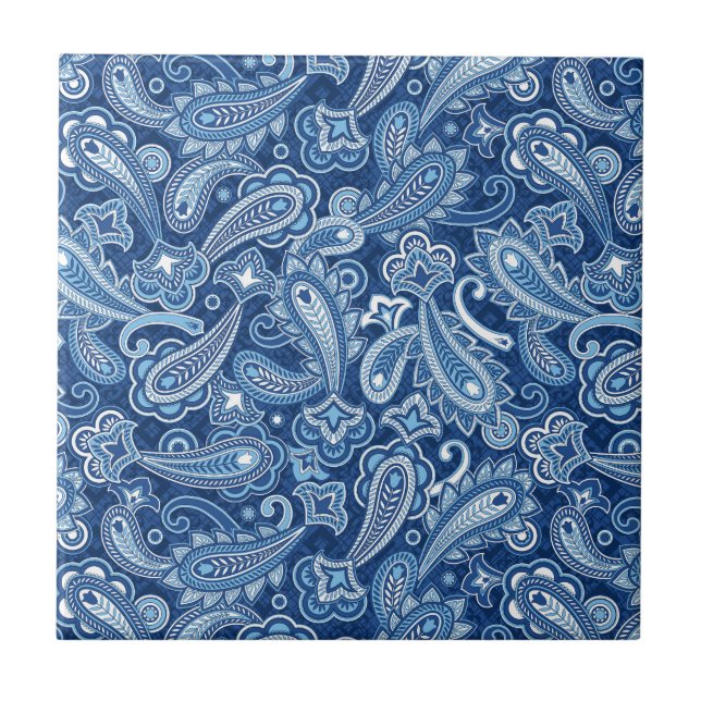 Blue Paisley Tile Fliese (Vorderseite)