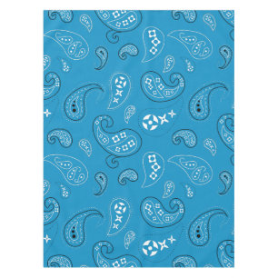 Blue-Paisley-Western Bandana Print Tischdecke
