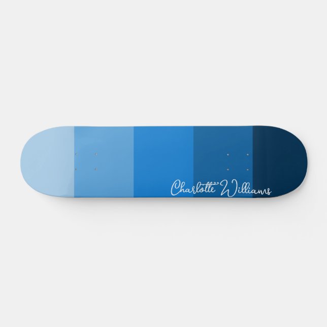 BLUE PALETTE FARBE SHADE STRIPES PATTERNAVNAME SKATEBOARD (Horizontal)