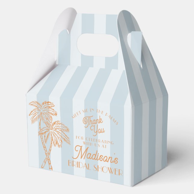 Blue Palm Spring Pastel Beach Brautparty Geschenkschachtel (Vorderseite)