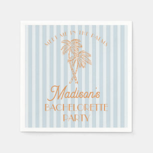 Blue Palm Spring Pastel Beach Junggeselinnen-Absch Serviette